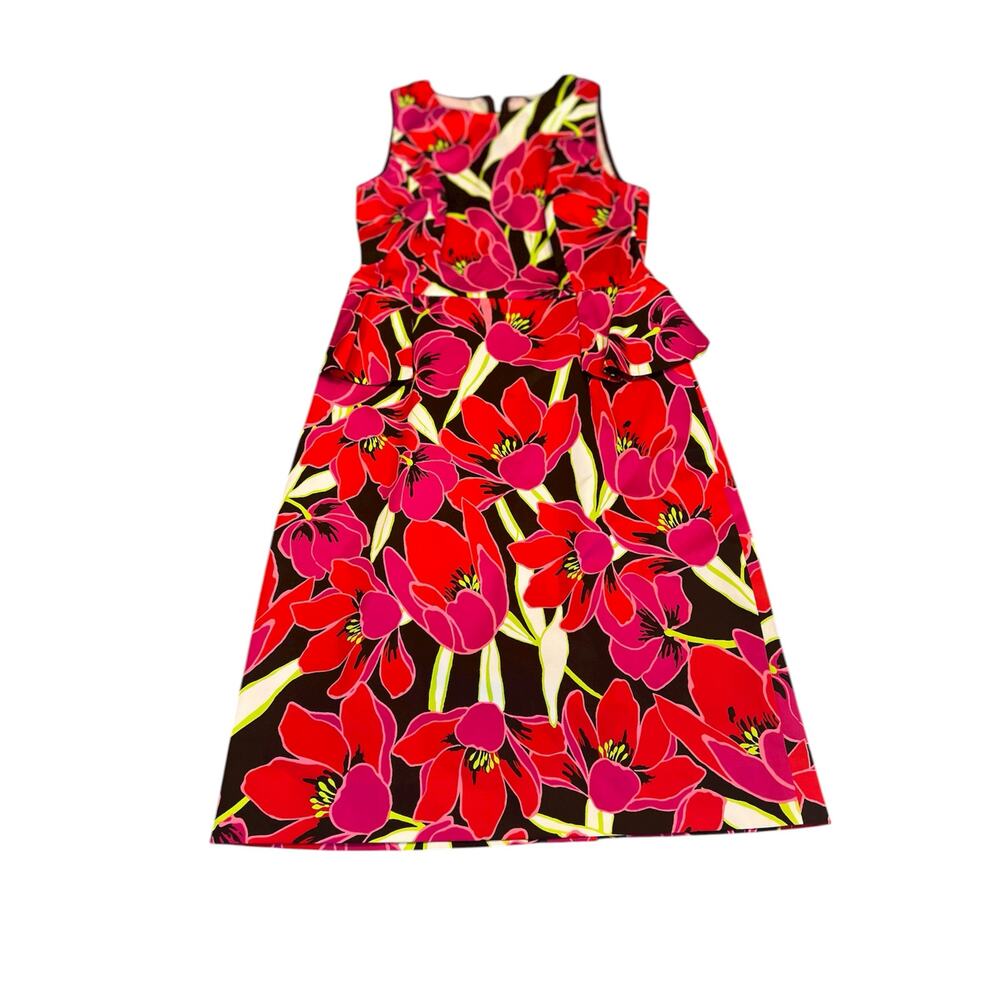 Kate Spade New York tropical floral peplum sheath dress size 4
